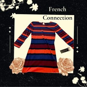 French Connection Striped Knit Dress Trending Lightweight NWT ($98) Size 2